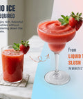 2 In 1 Slushie Machine And Soft Serve Ice Cream Maker With Six Auto Presets No Ice Needed Rapid Cooling System For Sodas Juices And Cocktails Zero Effort Kitchen Staple Hits Different Daily with strawberry slush and cocktail.