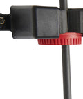 Close-up of Twist Lock Fishing Rod Rack for Wall Mount Stores Four Rods Black Finish With Soft Foam Grip Pads