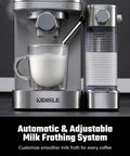 Kickstart Your Day Grind With This 20 Bar Espresso Machine Featuring Auto Milk Frother Smart Touchscreen and Sleek Steel Build for Bold Shot Creation No Fuss Cafe Sips Anytime Durable Kitchen Win, showing adjustable milk frothing system.
