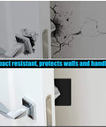 Door with handle protected by Six Pack Self Stick Adhesive Foam Padding Sheets Closed Cell Neoprene Foam Insulation Anti Vibration Pads