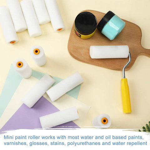 120 Count 4 Inch Foam Paint Roller Refills For Walls And Edges High Density Mini Foam Covers Deliver Smooth Even Coats