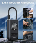 Cordless Tire Inflator With 150 PSI Auto Shut Off Pressure Gauge And LED Light Portable Air Pump for easy storage and use