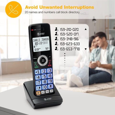 Top Shelf Five Handset Landline Phone System That Straight Up Blocks Spam Calls features caller ID and call blocking directory.