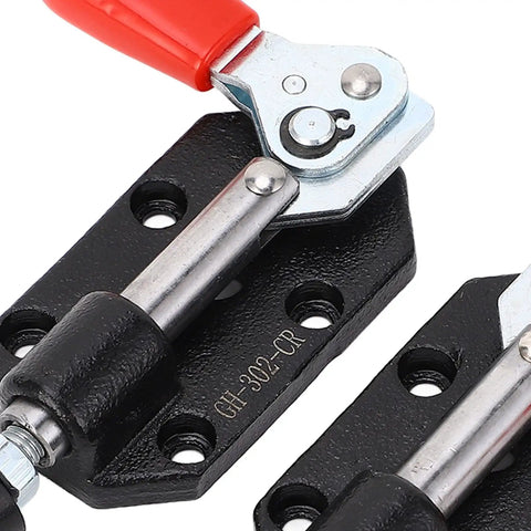 Two Pack Push Pull Toggle Clamp Set For Woodworking And DIY Jigs Left Right 20mm Stroke Stable Clamping Force close-up view