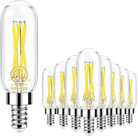E12 Candelabra LED Bulbs 40W Equivalent 4000K Natural Daylight Dimmable Small Base Edison Bulbs for Ceiling Fans and Type B Chandeliers 120V CRI 85 400LM 8 Pack displayed in a row