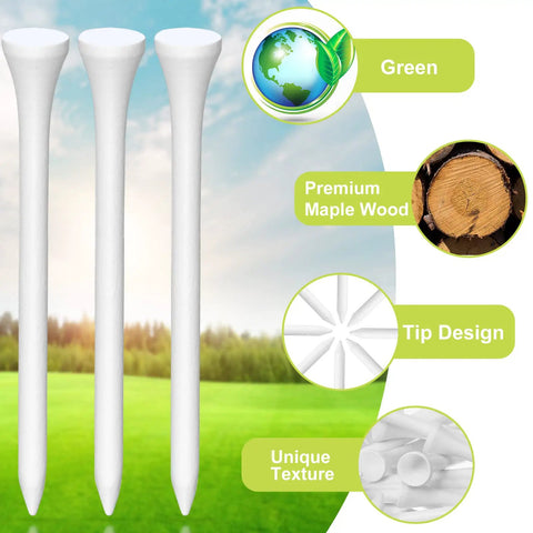 One Thousand Bulk Golf Tees Three And One Quarter Inch Wooden Bamboo Tees White For Practice And Training Great For Men Dad Women Golfers Clubs Accessories Fathers Day Favor