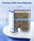 Front view of AquaClean water filter for Philips Saeco CA6903, BPA-free double-chamber cartridge, 4-pack.