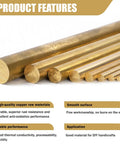 Five Eighth Inch Brass Rods, Twelve Inch Long Solid Brass Round Bar Stock For Knife Handles And DIY Hardware Craft Making, Handy Brass Pins And Rods For Knife Making And Craft Projects, shown in varied sizes