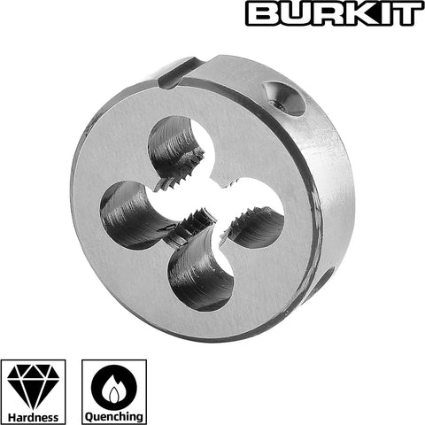 Metric M12 X 1.5 Round Threading Die For External Threads Right Hand, 12mm Cutting Diameter, 1.5 Pitch, Alloy Tool Steel