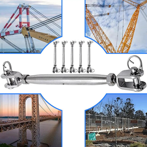 5Pcs Marine Grade Stainless Steel Jaw And Jaw Turnbuckles For Cable Tension In Rigging Systems with construction and stage backdrop
