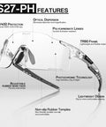Photochromic Cycling Glasses For Men And Women Ride Ready Sports Sunglasses With UV400 Protection TR90 Frame side view