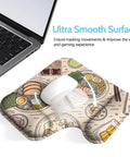 Ergonomic Mouse Pad With Gel Wrist Rest Dual Height One Inch And One Point Two Inch For Typing Gaming And Office, ramen design