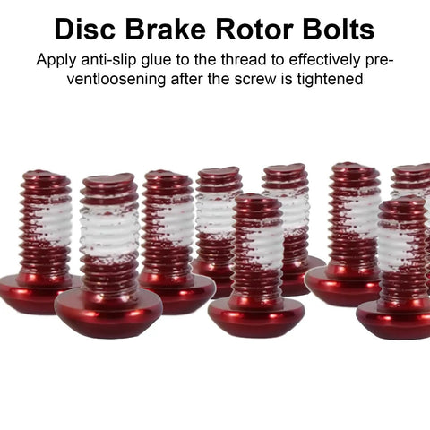 Red Mountain Bike Brake Disc Rotor Bolts Beefy Stainless T25 Steel Six Bolt Hardware For 140mm 160mm 180mm 203mm Rotors