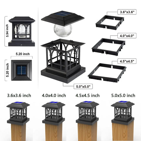 Go-To LED Post Cap Lights For Outdoor Wood Fence And Decks Fits 3.5 By 3.5 4 By 4 4.5 By 4.5 And 5 By 5 Posts With RGB Color Changing