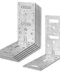 Six Pack 6 Inch Steel L Right Angle Brackets Set Heavy Duty Corner Braces For Wood Galvanized Carbon Steel With 66 Lb Max Load Includes Mounting Slots For Three Eighths Inch Screws Durable Reinforcement