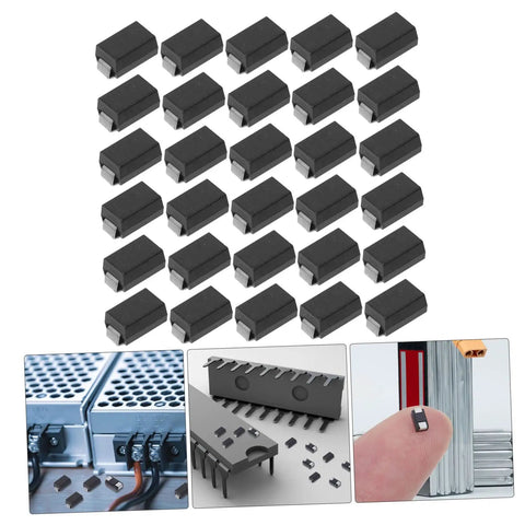 100 Piece Rectifier Diode Assortment Kit With High Voltage Power Supply Components For Industrial And Automotive Systems, assorted black diodes.