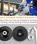 Tough As Nails Heavy Duty Angle Grinder Backing Pad Two Pack Ribbed Resin Fiber Disc quick swap pads for sanding, polishing.