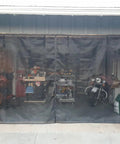 Garage Screen Door For 2 Car Garage 16x8 Feet Magnetic Closure Heavy Duty Screen With Weighted Bottom Mesh in front of garage
