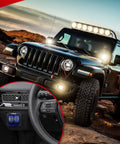 16AWG LED Light Bar Wiring Harness Kit 12V on Jeep with 2 Gang Rocker Switch Panel and Four Leads