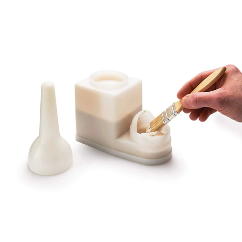Real Slick Woodworking Glue Storage Tub Point Nine Liter With Quick Release Conical Cap And Stiff Nylon Chip Brush For Hassle Free Water Based Adhesive Jobs