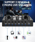 Upgraded Podcast Equipment Bundle For Two Hosts With BM-800 Microphone V8s Sound Card And DJ Mixer All In One Kit with monitors