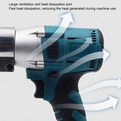 Aolidsive Cordless Metal Shear delivering 400Nm torque with ventilation slot for heat dissipation during use.