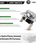 High Temperature RV Furnace Limit Switch With 190 Fahrenheit Safety Cutoff For Atwood Hydro Flame And Dometic Heaters
