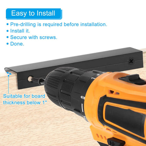 Installation of 8 Pack White Aluminum Edge Pulls Concealed Cabinet Handles With Screws 80mm Length 3.15 Inch using a drill