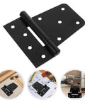 Heavy Duty Furniture Hinges Set In Black Carbon Steel With Screws shown in various installation settings.