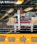 Heavy Duty Automatic Case Sealer Double Flap Box Taping Machine handles 1000 boxes per hour, efficient and robust design.