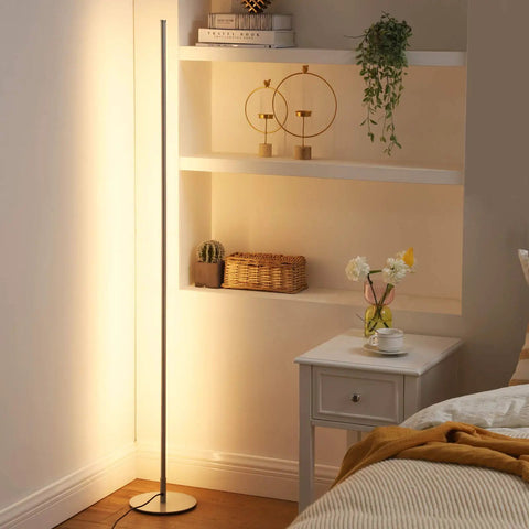 Top Shelf 57.5 Inch Led Floor Lamps 2 Pack With Dimmable Corner Glow Slim Standing Design Featuring Dead Easy Foot Switch Operation And Smart Memory Settings For Smooth Living Room Or Office Setup