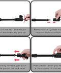 Five Eighth Inch Trailer Hitch Lock With Extra Long Four And A Half Inch Span For Three Inch Receivers Plus Two And A Half Inch And Two Inch Adapters Anti Rattle O Rings Locking Hitch Pin usage instructions.
