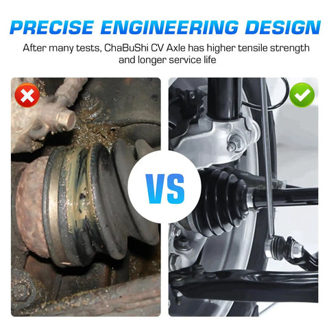 Comparison of old CV axle versus Front Left Or Right CV Axle And Wheel Bearing Kit For Four Wheeler Side By Side with double lip seals.
