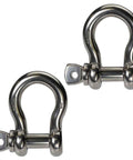 Stainless Steel Type 316 Screw Pin Anchor Shackles Five Eighths Inch With Three Quarters Inch Pins 2.0 Ton Working Load Limit 2 Pack Heavy Duty
