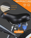 Shock-absorbing seat of Fat Tire Cruiser Bike With 7 Speed Shimano, Iconic Stretch Chopper Frame, Beach Cruiser Style