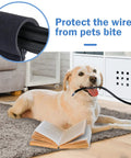 Dog with 4 Pack Cable Management Sleeve With Zipper 19 To 20 Inch Length Neoprene Wire Wrap around cords, preventing bites.