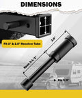 Five Eighth Inch Trailer Hitch Pin Lock Fits Two To Two And A Half Inch Receivers Three And A Half Inch Span Heavy Duty Anti Theft Lock. Dimensions shown in diagram with fit and span details.