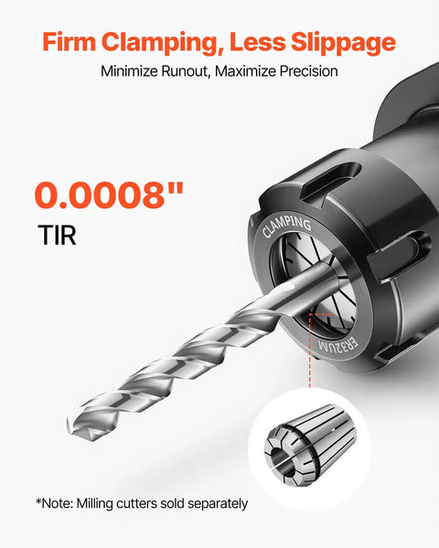 Premium 25 Piece Er32 Spring Collet Set With 1/16 To 13/16 Inch Clamping Range For high precision milling with 0.00008" TIR.