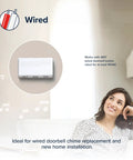 White Two Melodies Wired Mechanical Doorbell Chime With Ding Dong Or Ding Melodies, Hardwired Module, Ideal for New Homes