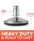 Heavy Duty Office Chair Bell Glides Replacement Plus 7/16 Inch 11Mm Stem Non Rolling Caster Cups for solid steel pin.
