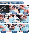 Step-by-step guide for using 323 Piece Canvas Snap Kit With Marine Grade Stainless Steel Caps, Sockets, and Tools on fabric
