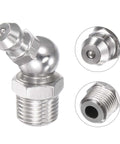 Stainless Steel 45 Degree Grease Fittings 1/8-28 Inch Hydraulic Grease Fitting Accessories Set Of 5
