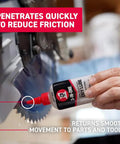 Applying Dry Lube Drip Oil For Tools And Gear Pro Grade, 100 Percent Dry To Touch, Quick Dry Lubricant on saw blade