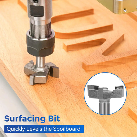 Pro Grade One Quarter Inch CNC Router Bits Kit With ER11 Collet V Bit End Mills Chamfering Bit surfacing wood spoilboard