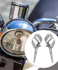 Heavy Duty Two Headlight Mount Bracket For Front Fork Tubes 35mm To 48mm Clamp Holder on motorcycle with chrome finish