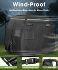 Heavy Duty Built Tough 600D Golf Cart Cover For 6 Passengers Outdoor All Weather Protection With Reflective Strips in rainstorm