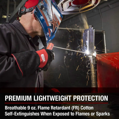 Welder in Premium Flame Resistant Cotton Welding Jacket For Comfort And Safety Black Medium Size With Anti Static 9 Oz FR Fabric