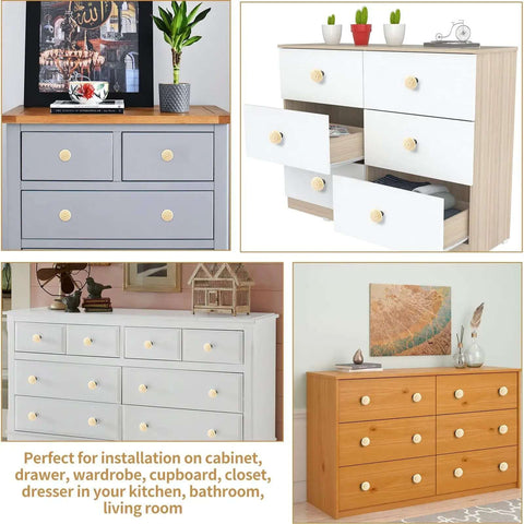 Cool Light Yellow Ceramic Drawer Knobs 10 Piece Bundle Comes With Solid Mounting Hardware on various dressers and cabinets.