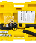 Beefy Hydraulic Crimping Tool For Cable Lugs And 4-70mm2 Terminals, YQK-70, 5-6 Ton Pressure, 360 Degree Rotating Jaw, Smooth, Easy Crimps On Copper, Aluminum, PEX PB Pipes And Stainless Steel Sleeves, ES RU Warehouse Ready, in yellow case with dies and manual
