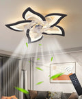 Modern Flush Mount Ceiling Fan With Lights LED 3 Color Temperature 6 Speeds 50W 24.4 Inch Ultra Quiet Ceiling Fan in living room